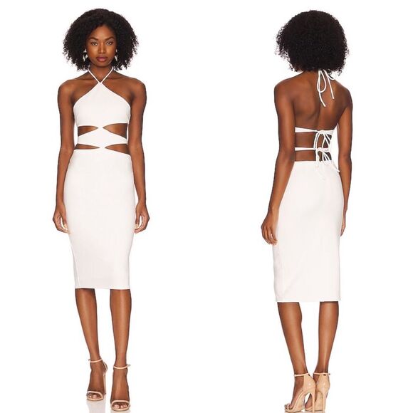 Revolve Hours Silvana Midi Dress in White Size Small - Picture 1 of 10